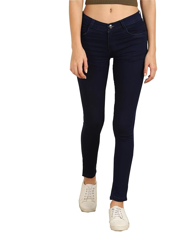 Women's Cotton Blend Stretchable Mid Rise Jeans